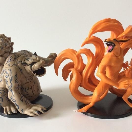 2 Pcs Figure Anime Naruto Kyuubi Kurama & Ichibi Shukaku