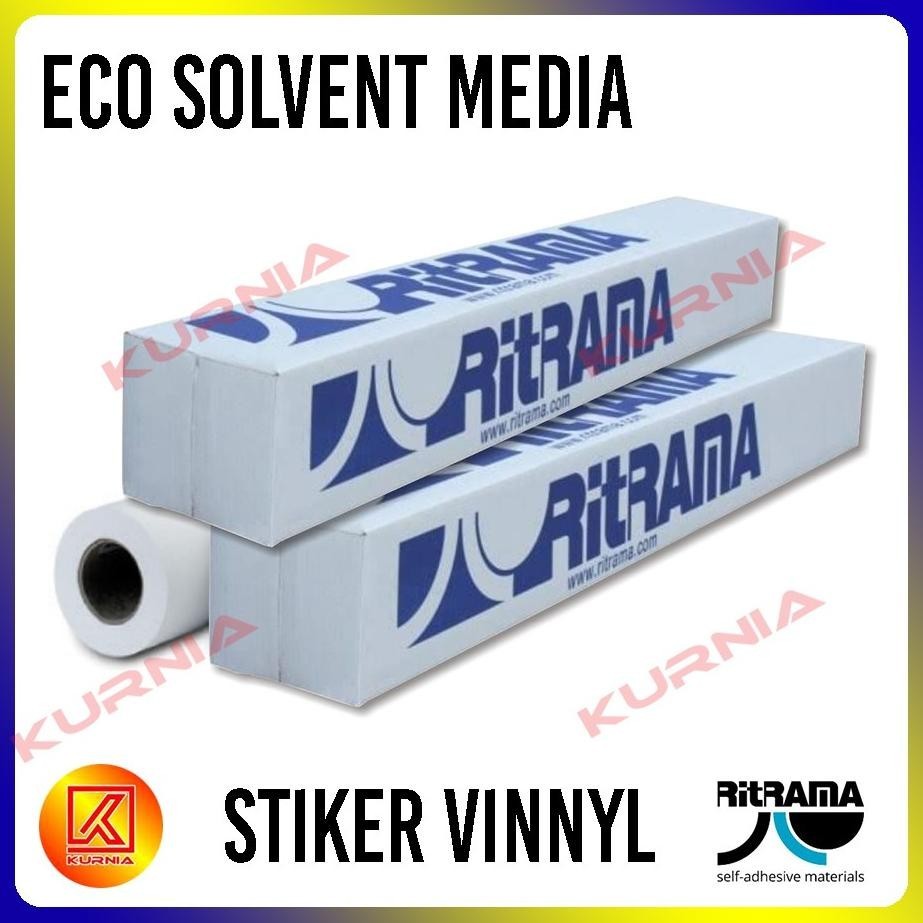 

TGH Stiker vinyl Ritrama / Vinnyl Eco Solvent / putih polos L = 105 cm X 50 M TERLARIS