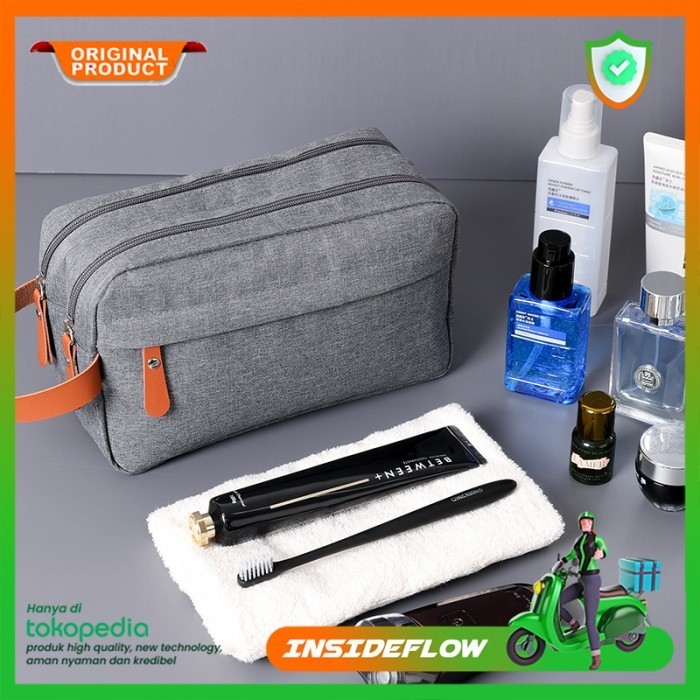 TAS TRAVEL BAG TOILETRY POUCH MAKE UP SABUN MANDI KOSMETIK PRIA WANITA