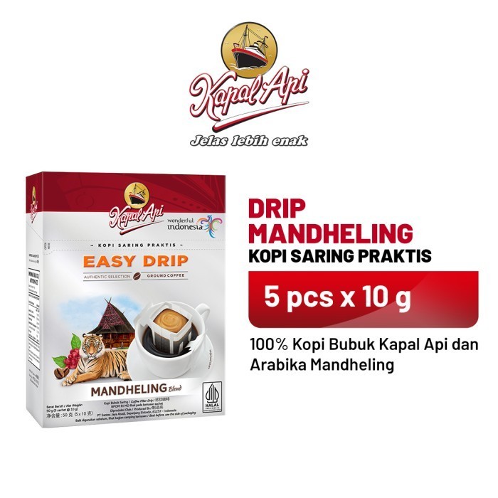 

Kapal Api Drip Mandheling Blend 2 Folding Box (5 X 10 Gr)