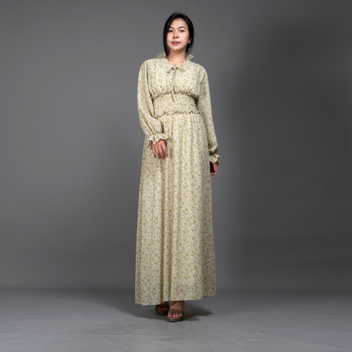 SALE OKECHUKU SHALMA LONG DRESS NATAL BAJU NATAL GAUN PANJANG WANITA HIJAU
