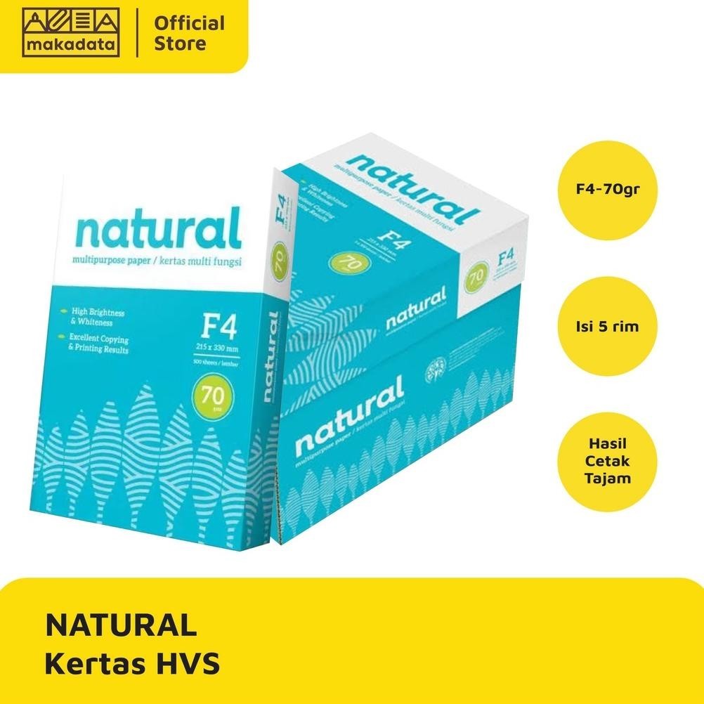

BACK TO SCHOOL KERTAS HVS / PRINT / FOTOCOPY NATURAL F4 70 GRAM (1 BOX) MURAH