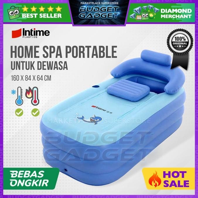 Kolam SPA Portable Bathtub Plastik Dewasa Inflatable + Pompa Listrik