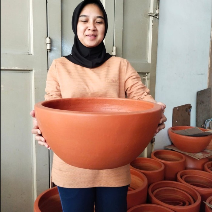 CUCI GUDANG pot teratai, pot gerabah teratai, pot tanah liat tanpa bolong