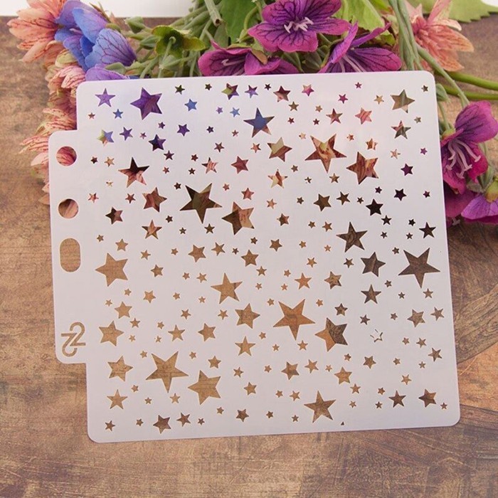 

Tpxckz 2pcs Star Cake Stencil Template Mold Plastic Painting Wedding D