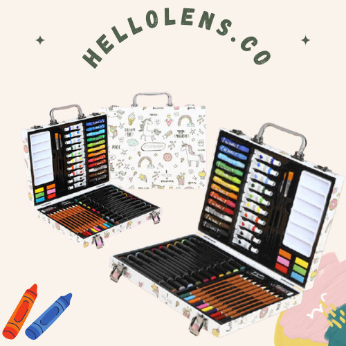 

Crayon Art set/Krayon anak/Alat Menggambar/Alat mewarnai/Koper Besi