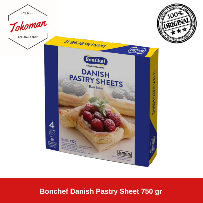 

BONCHEF DANISH PASTRY SHEET 750GR / 750 GR - 4 LEMBAR