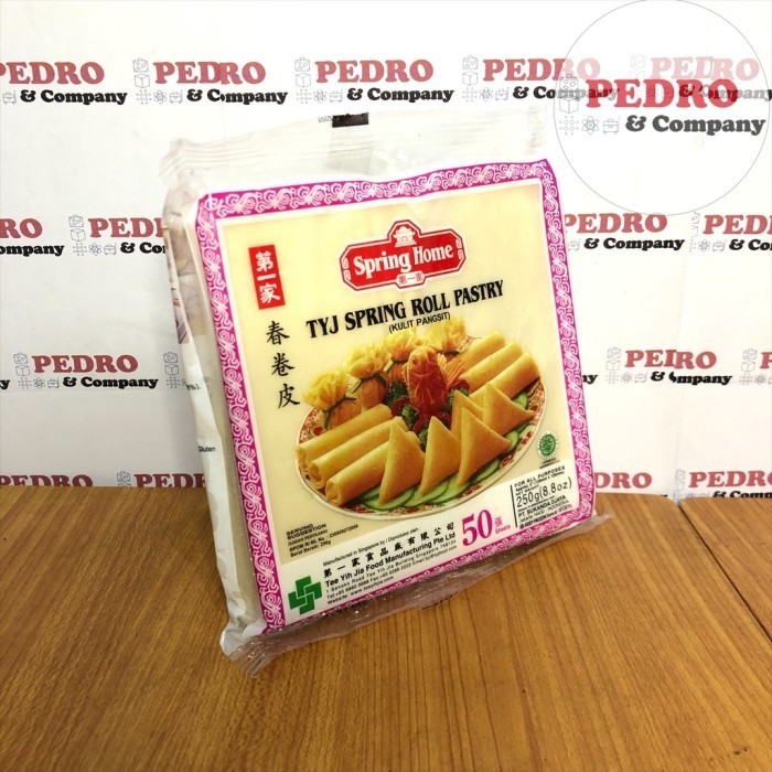 

SPRING HOME TYJ SPRING ROLL PASTRY KULIT PANGSIT 250 GRAM (50 SHEETS)