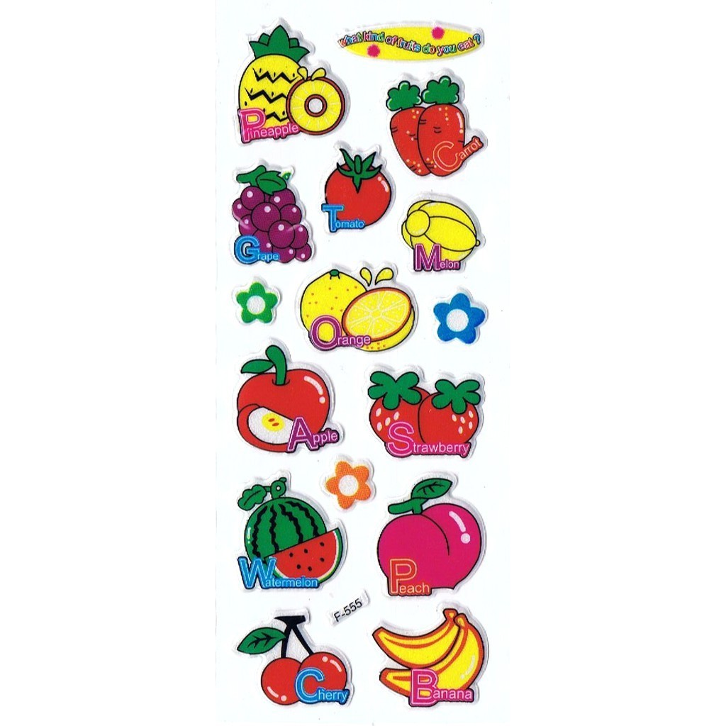 

SK495 Stiker Sticker Timbul Set Strip Aneka Gambar Kartun Buah Fruit