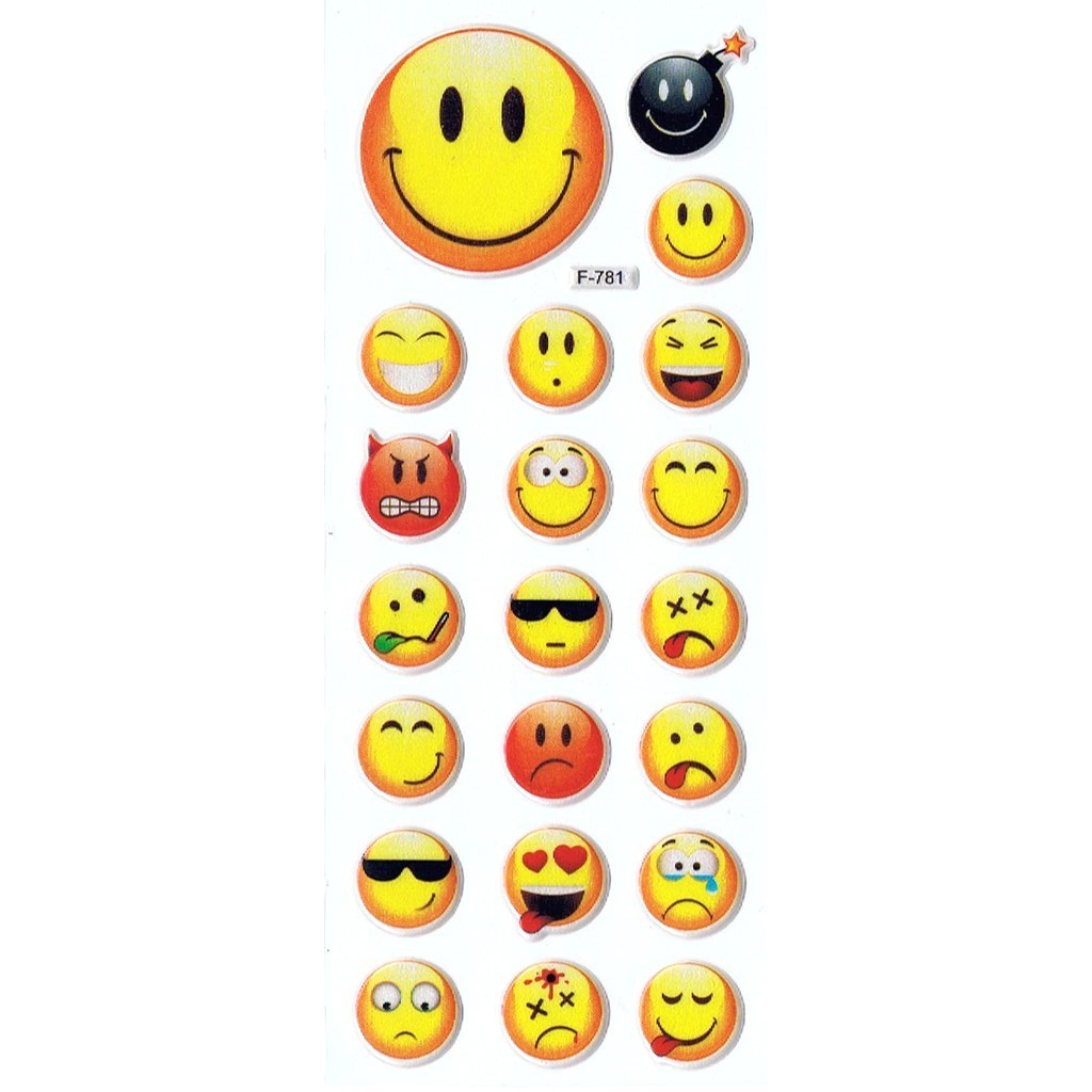 

SK503 Stiker Sticker Timbul Set Strip Aneka Gambar Kartun Smile Smiley