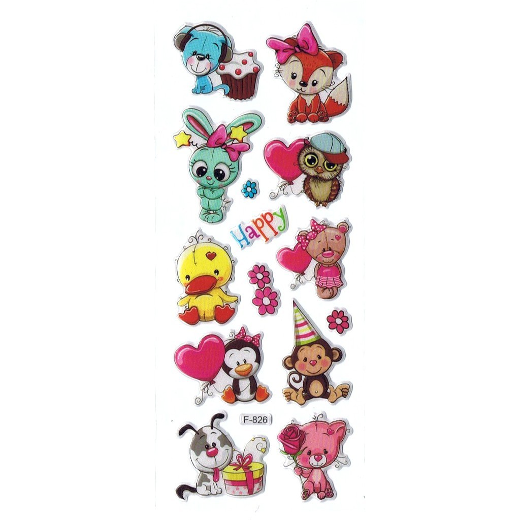 

SK544 Stiker Sticker Timbul Set Strip Aneka Gambar Kartun Binatang