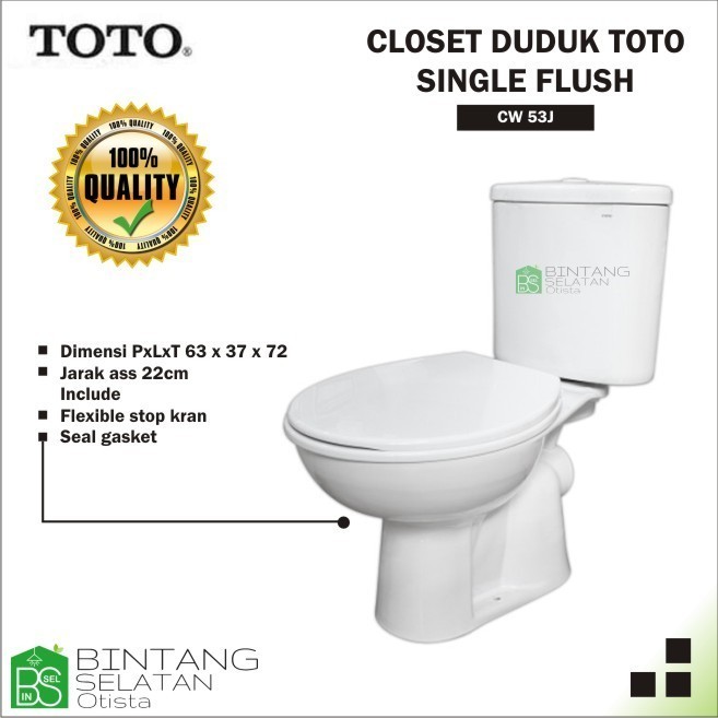 Terbatas Closet Duduk Toto/ Kloset Toto/ Monoblock Toto Cw 53 J/ Cw53J Original