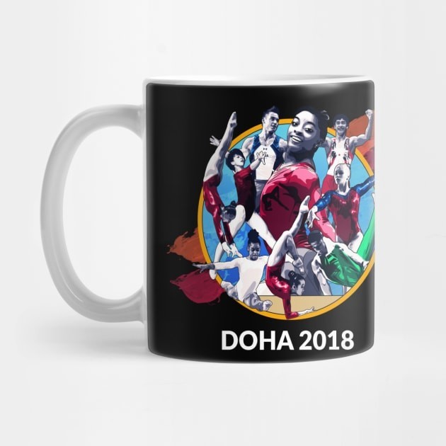 Mug Kopi Grafis (Gelap) Doha 2018 Doha 2018 Graphic (Dark) Coffee Mug