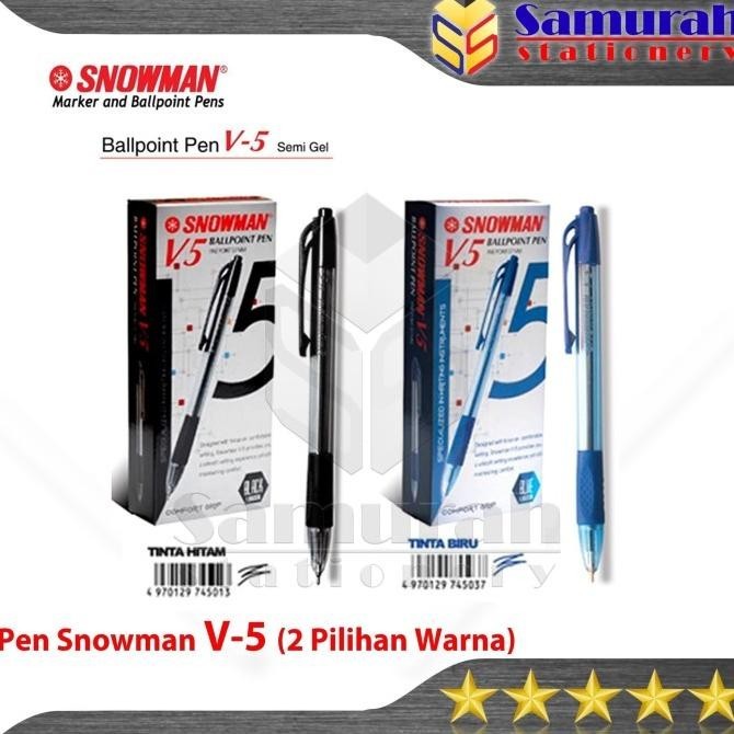 

Pulpen Snowman V5 0.7 mm Lusin / Ball Pen 07 Cetek V 5 Hitam Biru Pak