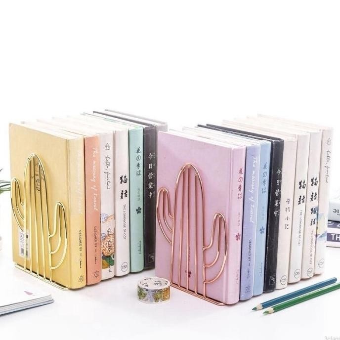 

Book END KAKTUS Holder Penyangga Buku Dekorasi Bahan Metal Premium