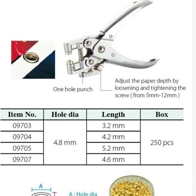

Pembolong Kertas satu lubang/ Eyelet Punch/Alat Pembolong Kertas 9718