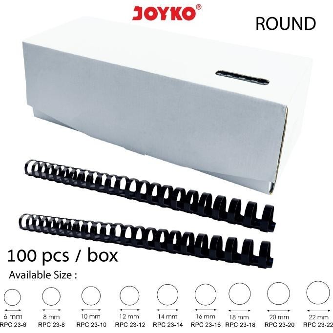 

Joyko Binding Ring Plastic Comb Spiral Jilid Round F4 1 Box 100 Pcs
