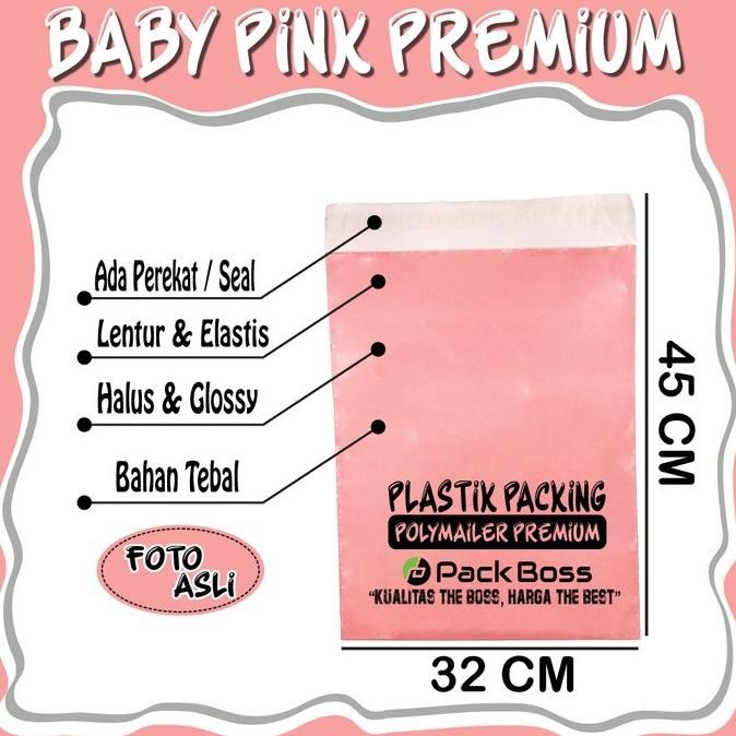 

POLYMAILER 32x45 BABY PINK PREMIUM LANGSUNG PABRIK TEBAL DAN HALUS