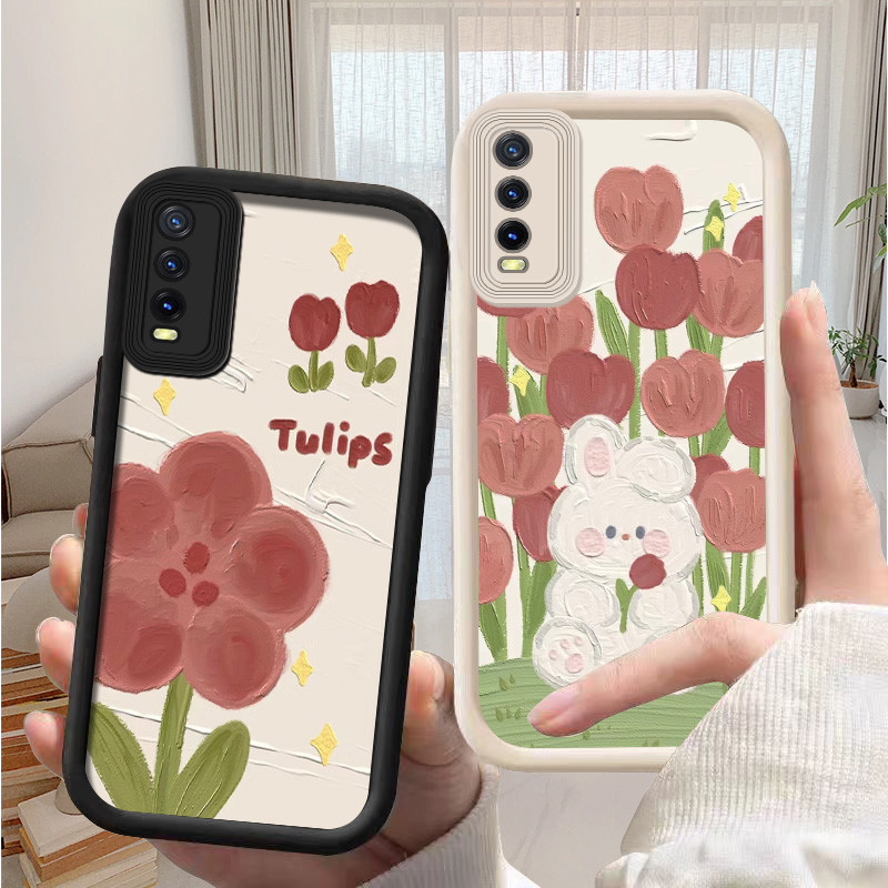 Bunga Lukisan Minyak soft silicon case cesing kesing casing untuk Vivo Y21 Y21A/S/E Y22 S Y27 Y33 Y3