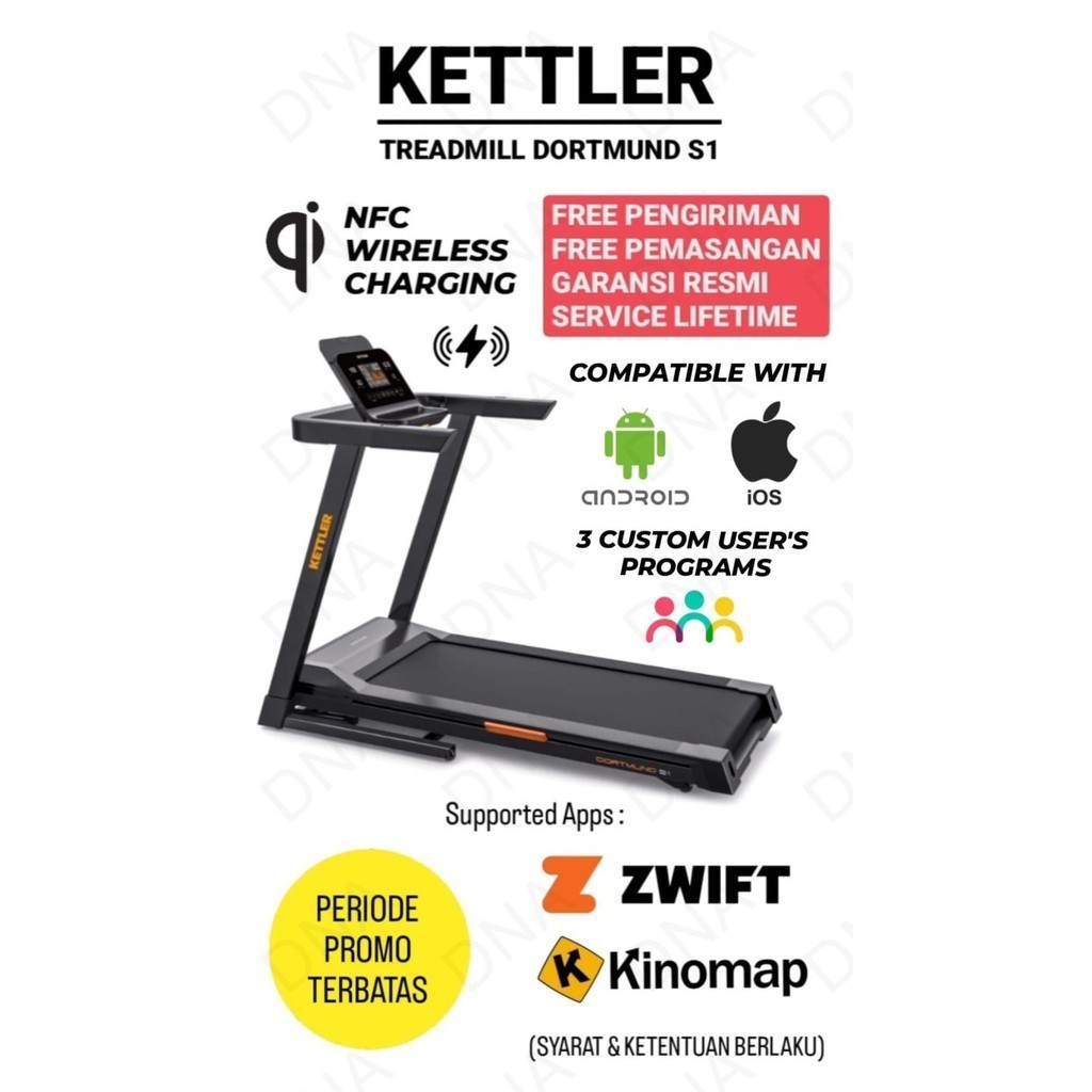 Treadmill Elektrik KETTLER Dortmund S1 (Bluetooth & NFC) - ORIGINAL