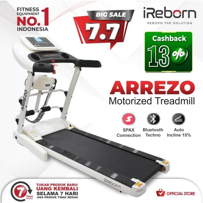 Alat Fitness Treadmill Elektrik iReborn Arrezo (Auto Incline)