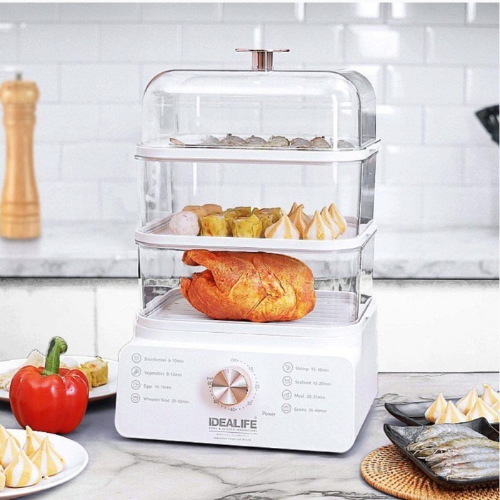 Idealife Kukusan Food Steamer Pengkukus Makanan - Il114A 3 Layer