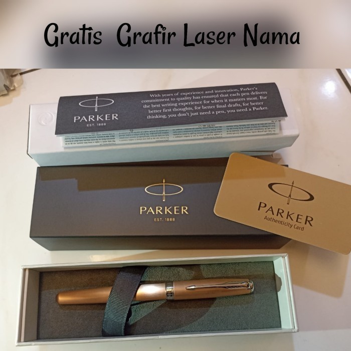 

Pen Parker Mewah Sonnet 11 Pink Gold CT 5Th + Gratis Grafir Laser Nama