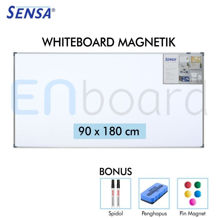 

Papan Tulis Whiteard Gantung Magnet Single Face Sensa 90 x 180 cm