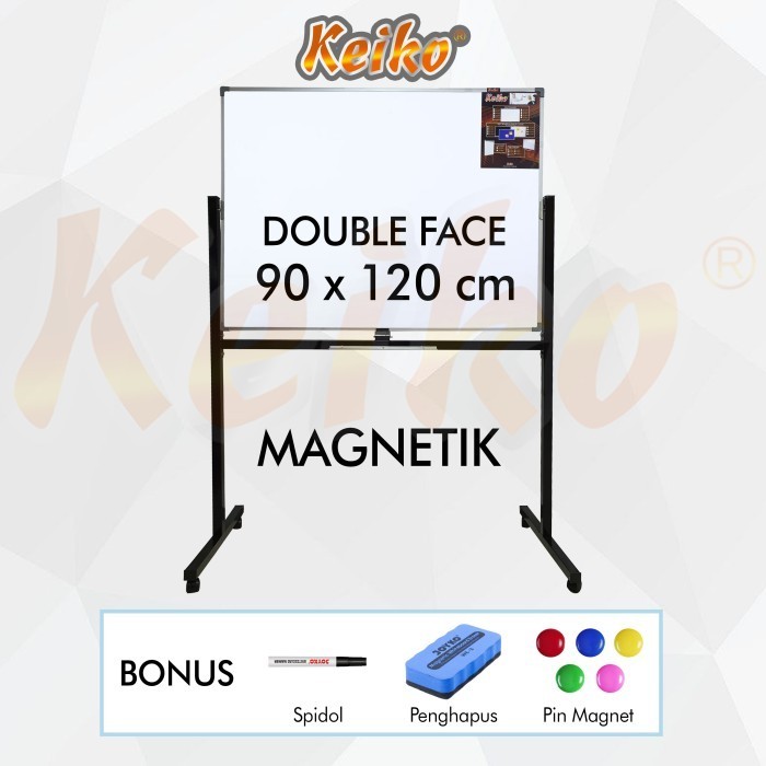 

Papan Tulis Whiteard Standing Magnet Double Face Keiko 90 x 120 cm