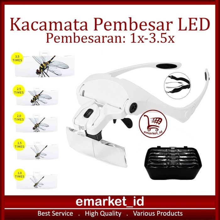 

Kacamata Pembesar LED 1x-3.5x AG29 / Lampu Reparasi Servis Service