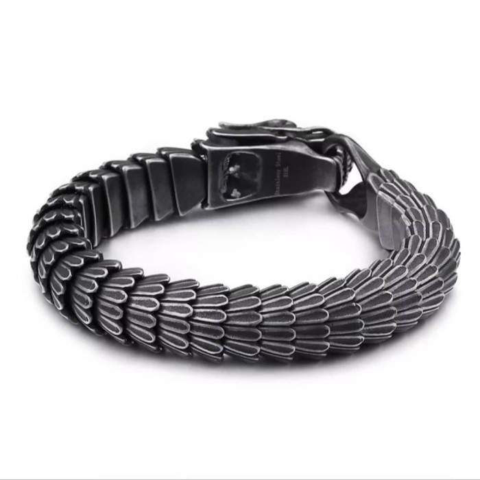 Haf Gelang Naga Bersisik / Gelang Naga Titanium / Gelang Pria Wanita