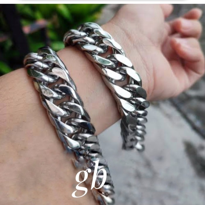 Haf Gelang Titanium Pria Super Jumbo Rantai Polos
