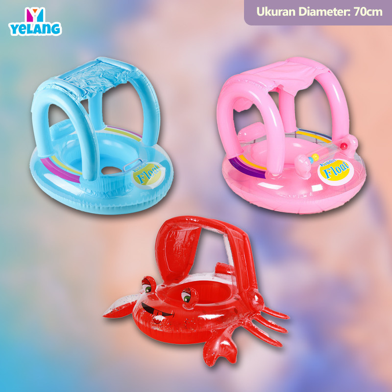 Ernarahmatih - Ban Renang Anak 2 Tahun Pelampung Alas Cincin Tirai Bel Alas Crab PVC