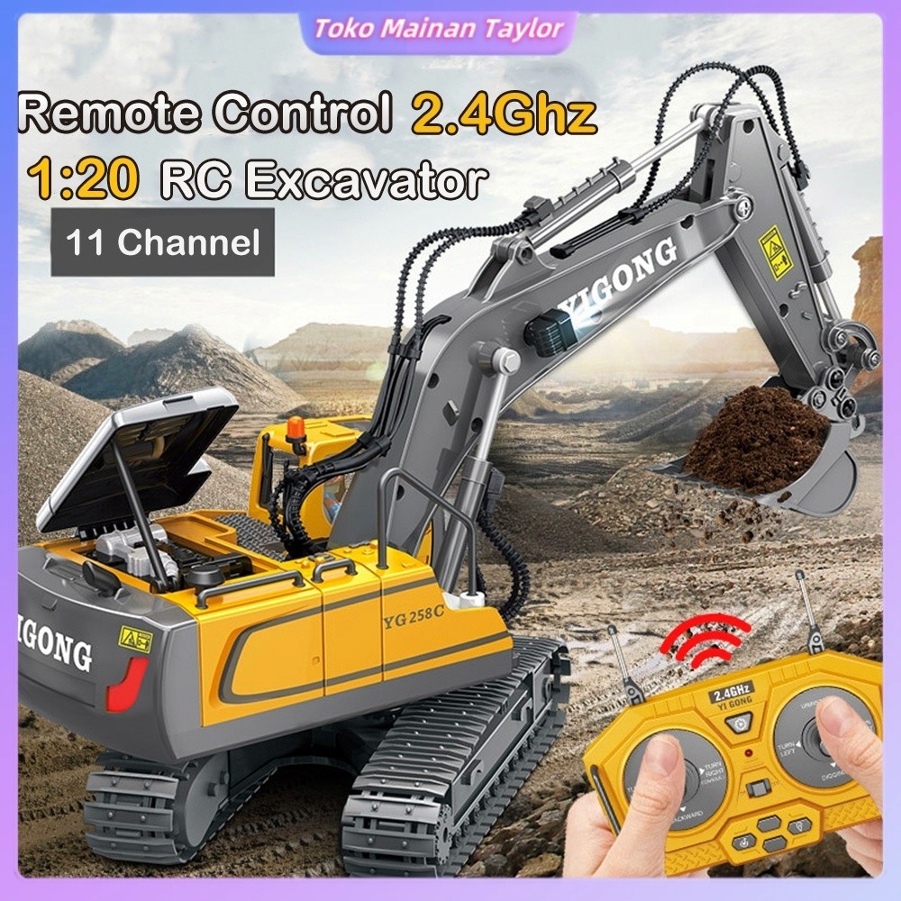 【BISA COD】 Mainan Anak Excavator Mainan Mobil Remote Excavator Remote Control Rc Excavator Mobil Rem