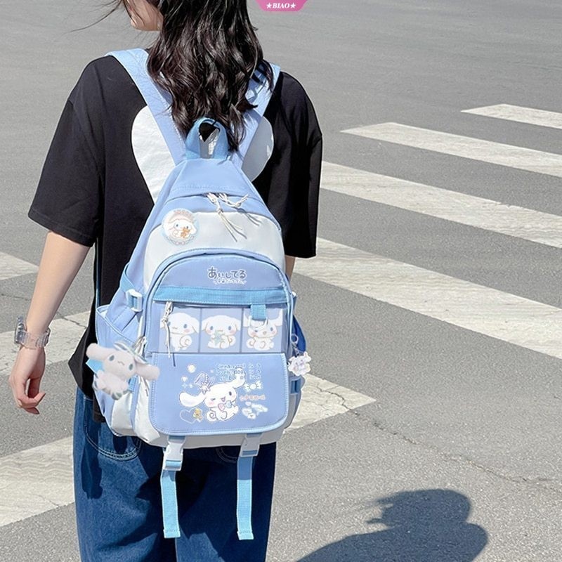 

Sanrios Tas Penyimpanan Kapasitas Besar Kartun Anime Cinnamoroll Kuromi Ransel Gaya Kuliah Lucu Kawaii Hadiah Tas Sekolah Siswa