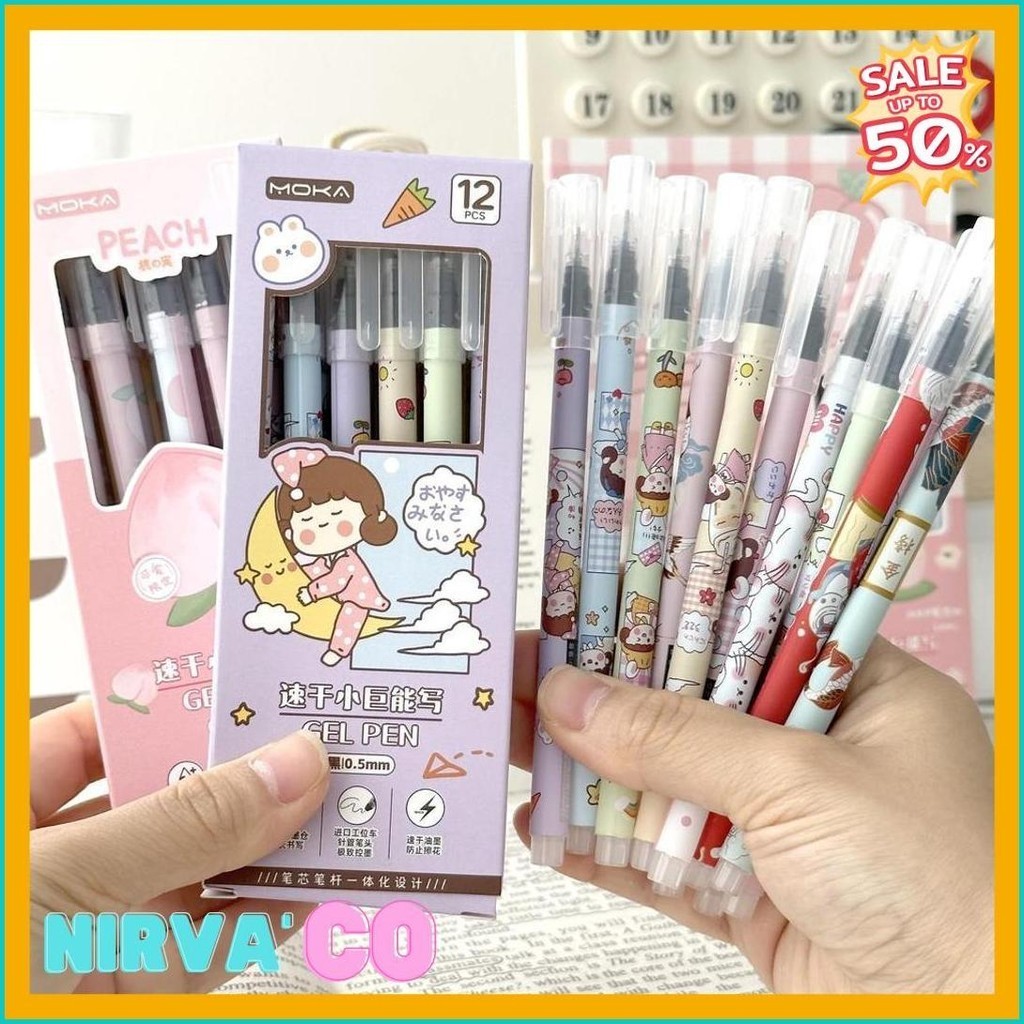 

1 Lusin (12 Pcs) Pulpen Gel Tip Runcing Motif Kartun Lucu / Pulpen Gel Karakter Kartun Lucu 0,5Mm Lg (Cod)