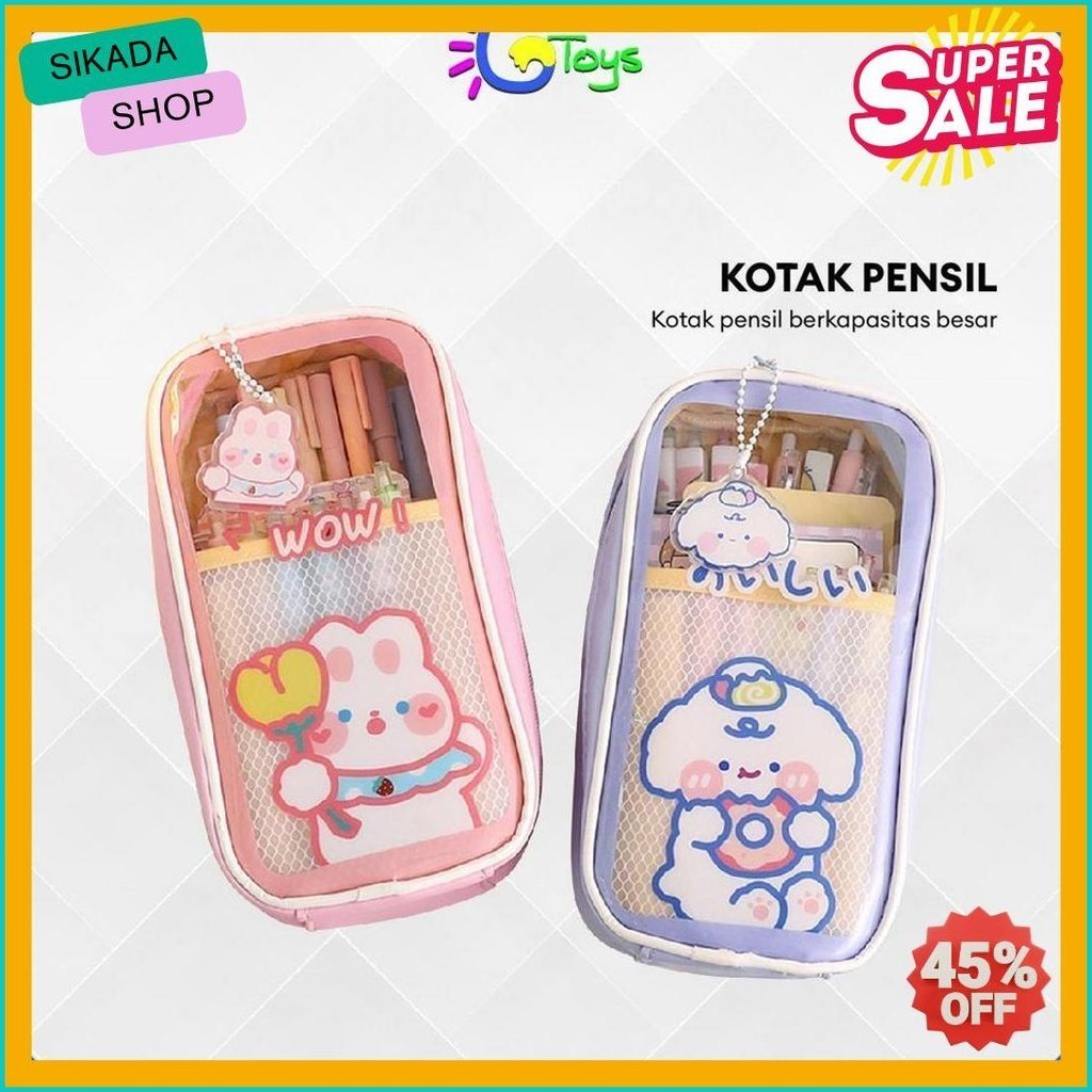 

Cr-A61 Tempat Pensil Anak Transparan Motif Kartun Pencil Case Multifungsi Ala Korea Pouch Serbaguna / Tempat Alat Tulis Tempat Pulpen Perlengkapan Sekolah (Cod)