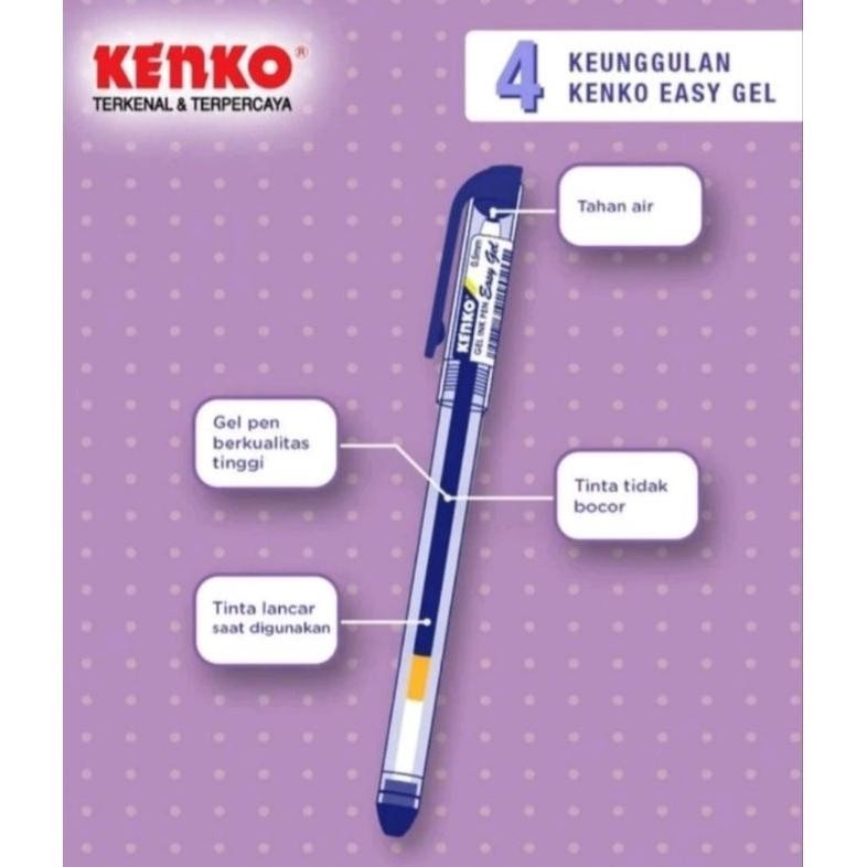 

Pulpen Gel Bolpen Pena Kenko Easy Gell 0,5Mm Hitam / Biru (1Pak = 12 Pc (Lagi Rame)