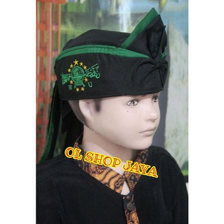Iket Kepala Sunda Jawa Blangkon Anak Dan Dewasa Hitam Polos Tutup (Ikta Hitam)