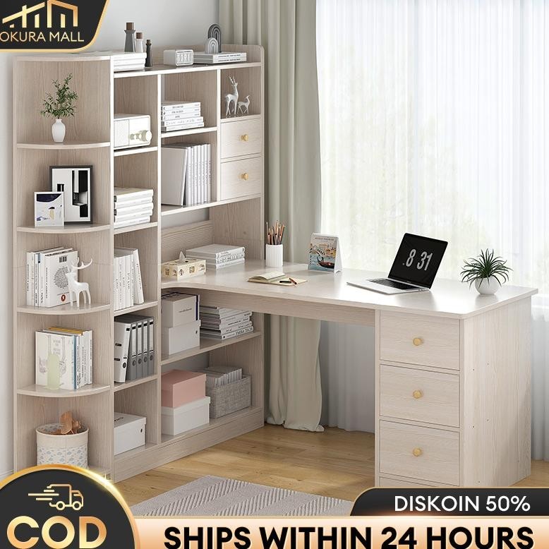 OK Meja Belajar /Meja Komputer / Meja Kerja Laci Serbaguna /meja kantor /lemari meja belajar