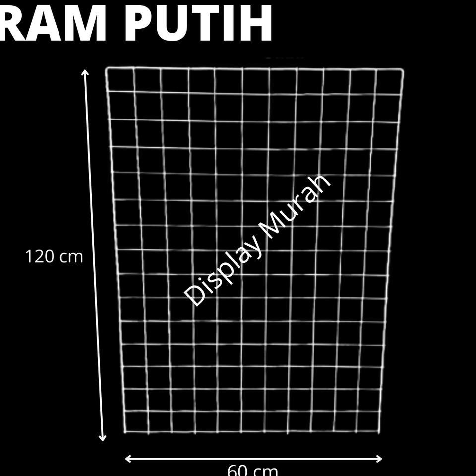 Ram Kawat Putih 60 X 120 Cm Wire Grid Kawat Putih Ram Putih Display Aksess Grid Wall+Dus - Bh