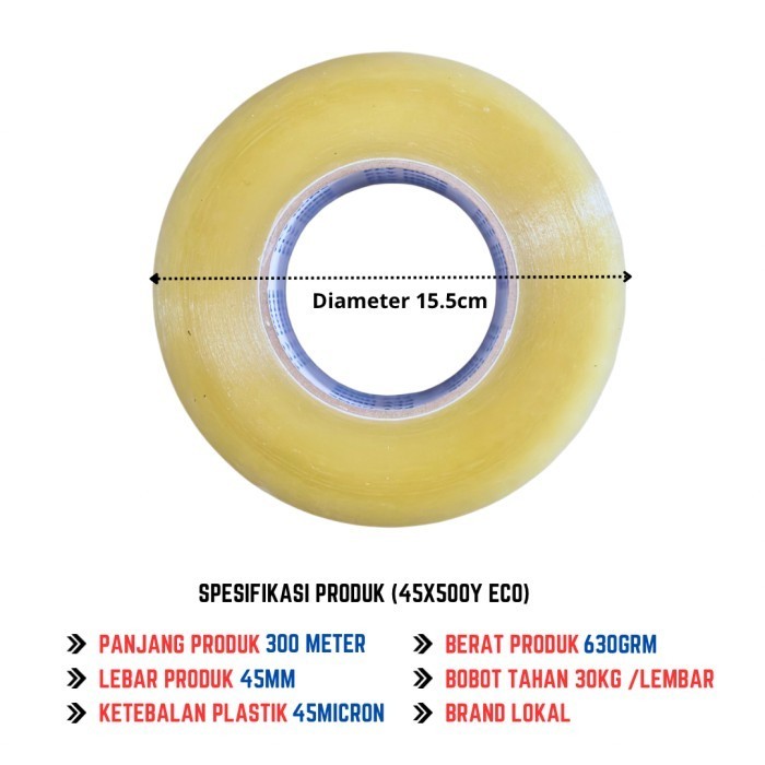 

FLYHOME Lakban bening 500yard 6 roll 45mm x 500yard 500 yard ECO