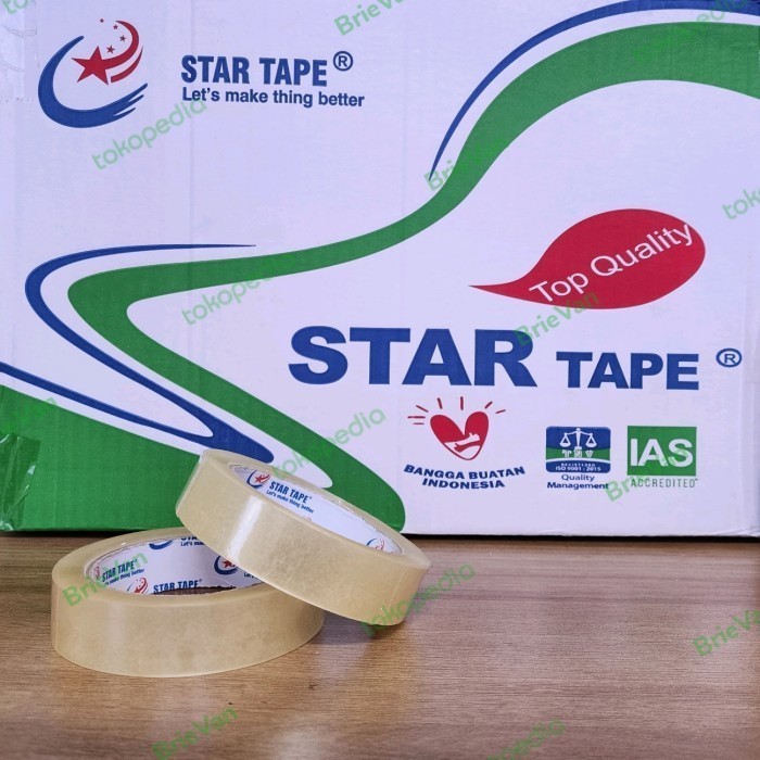 

Lakban uk. 1 inch x 90 yard x 45 micron Star Tape Isolasi 24 mm