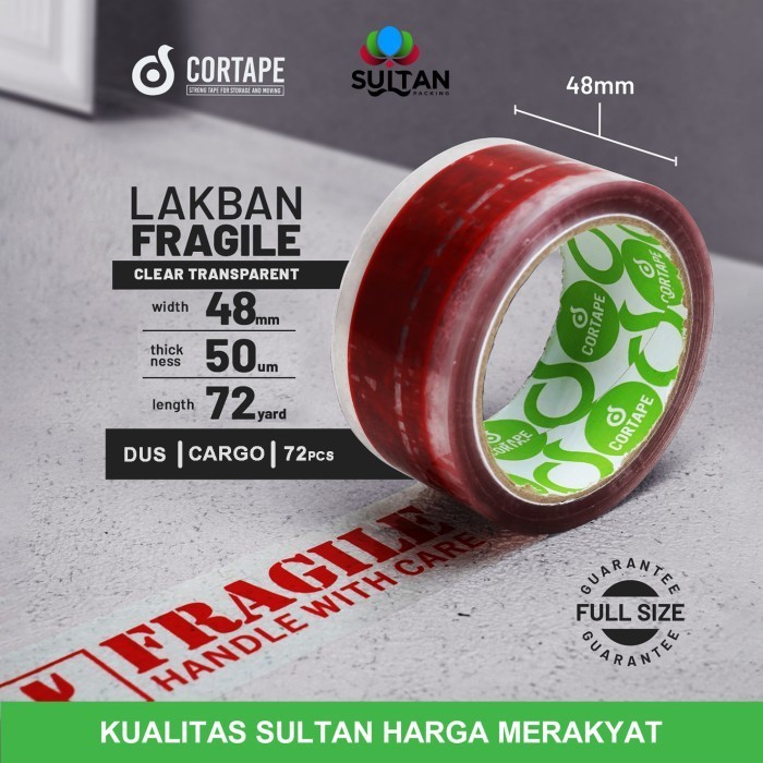 

Lakban Selotip Isolasi Fragile Bening 48mm Dus Ekspedisi