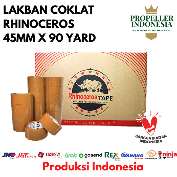 

Lakban RHINOCEROS Tape 2 Inch 45MMX90Yard 72Pcs/Dus