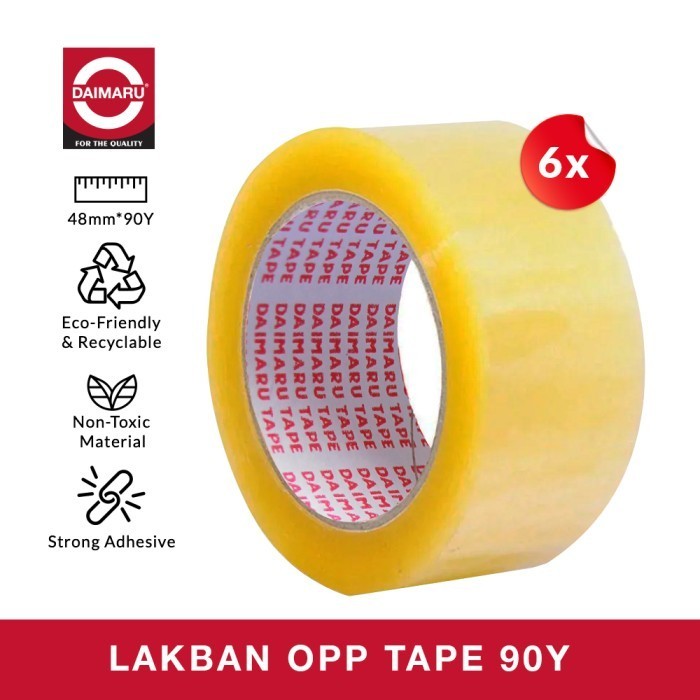 

Paket 1 Slop Isi 6pcs OPP Lakban Bening 48 mm x 90 Yard