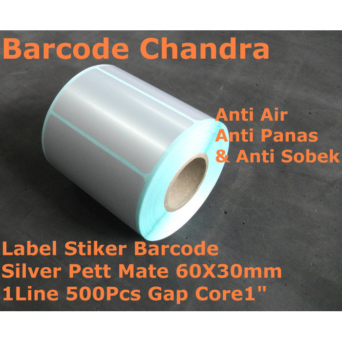 

60X30mm 1Line 500Pcs Gap Core1",Silver Pet Mate,Label Stiker de