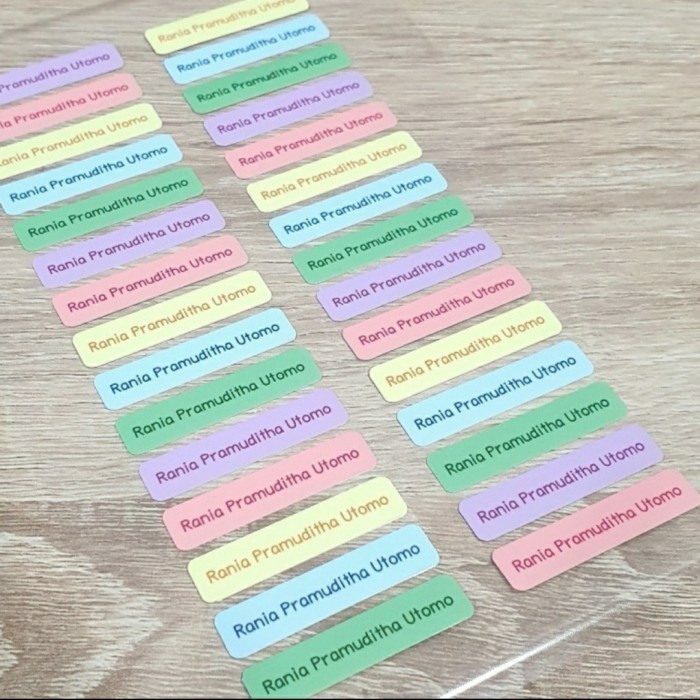 

label stiker nama custom waterproof quality