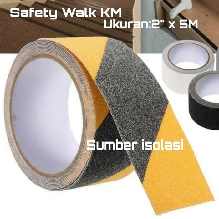 

Anti Slip KM Hitam-kuning 2" x 5M Safety Walk KM Lakban Lantai