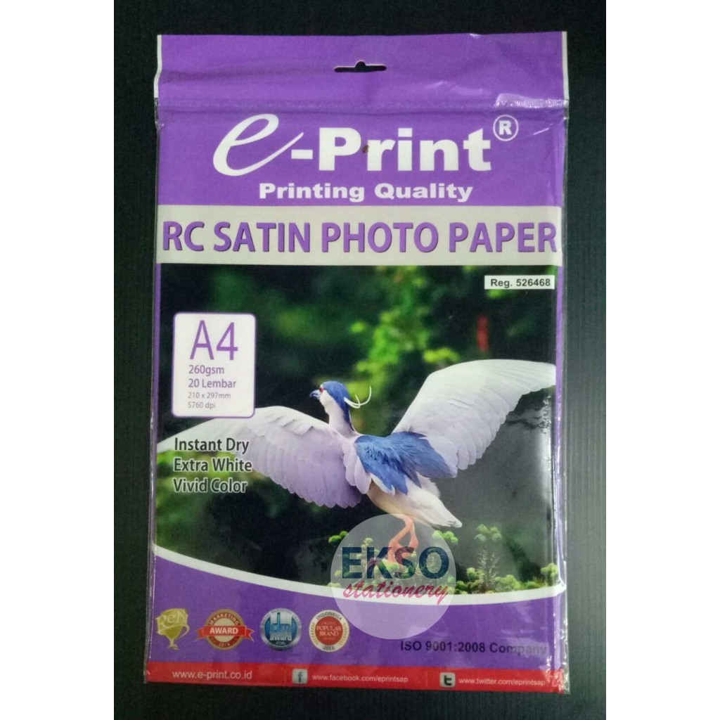 

EPRINT RC SATIN PHOTO PAPER A4 KERTAS FOTO